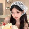 Knitted Crochet Headscarf French Pastoral Triangle Headband Handmade Soft Hair Wrapper for Beach Picnic Holiday Boho Fashion