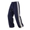 Men's Side Double Stripe Drawstring Wide Leg Sweatpants Summer Loose Straight Casual Pants