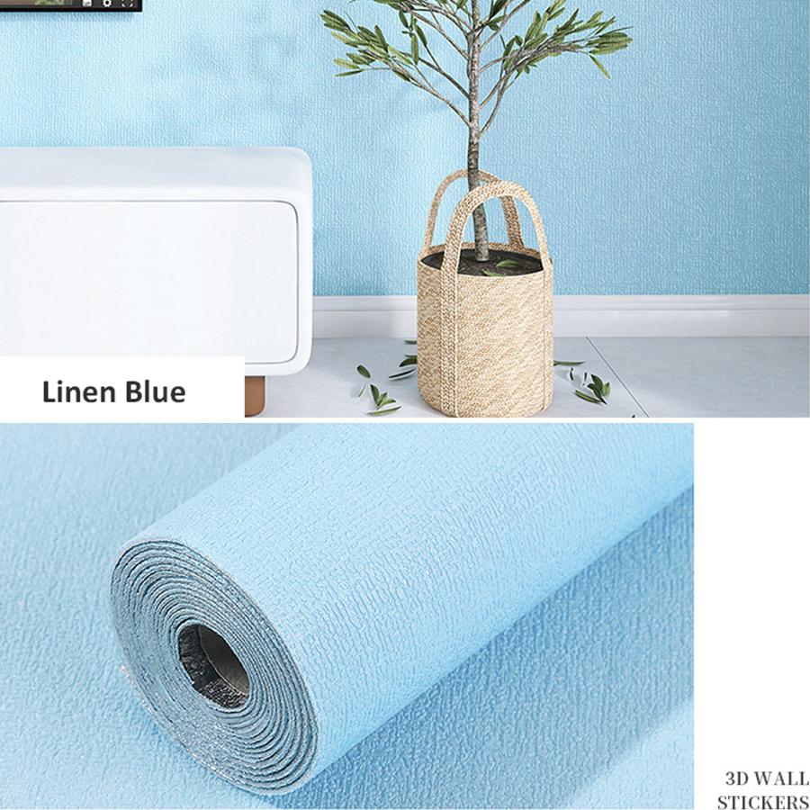 Self-Adhesive Imitation Linen Wallpaper Moisture-Proof Mould-Proof for Living Room Bedroom Renovation Background Wall Decor