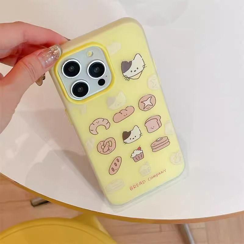 Bread Cat 2-in-1 Suitable for Apple 16promax Mobile Phone Case 15 14 Cute 17pro Hard Case Matte 11