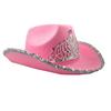 Vintage Prom Party Sequin Crown Cowboy Hat Christmas Hat Big Brim Hat Jazz Top Hat Costumes for Fancy Dress Parties