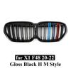 Car Tuning Front Gloss Black Kidney Diamond Grille for BMW X1 F48 2020 2021 2022 SUV sDrive18i sDrive20i xDrive20i