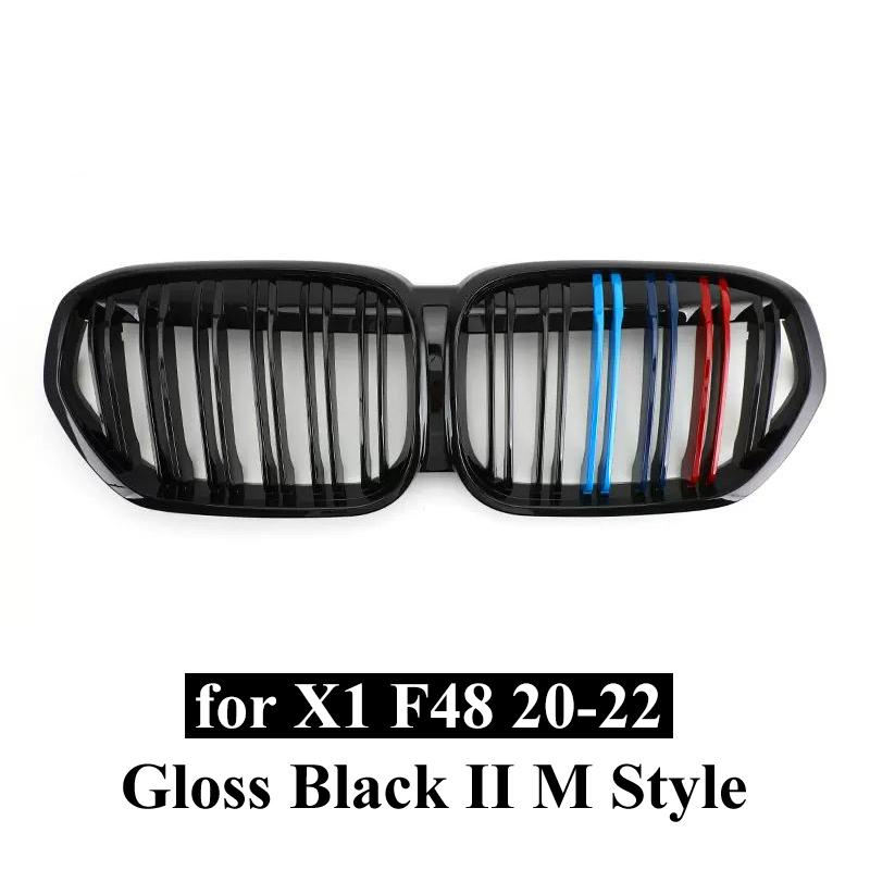 Car Tuning Front Gloss Black Kidney Diamond Grille for BMW X1 F48 2020 2021 2022 SUV sDrive18i sDrive20i xDrive20i