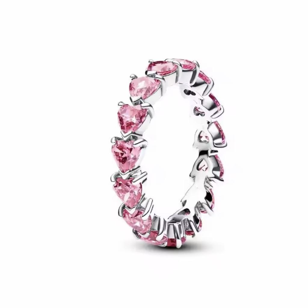 Waterdrop Ring S925 Silver Zircon Blue Stone Heart Ring Fashionable Women's Jewelry Party Wedding Gifts
