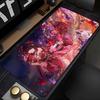 Gaming Mouse Pad Large Desk Mat Antislip Stitched Edges Red Anime Girl Floral Print Waterproof Mat for Home Use