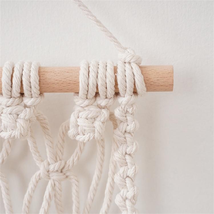 Sturdy Handcrafted Cotton Rope Hangings Book Shelf Storage Rack for Small Items