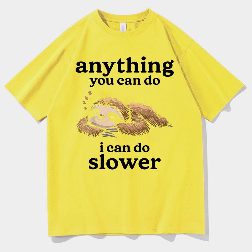 Funny Letters Print Sloth Meme T-shirts Men Women Gothic Casual T-shirt Short Sleeves Graphics Cotton T Shirts