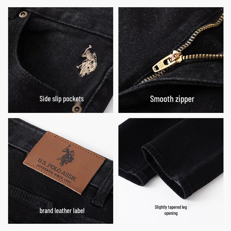 U.S. POLO ASSN. Men's Fleece-Lined Loose Fit Straight-Leg Jeans