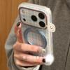 Pink and blue striped plaid love rotating bracket apple 17promax mobile phone case iphone1615ins