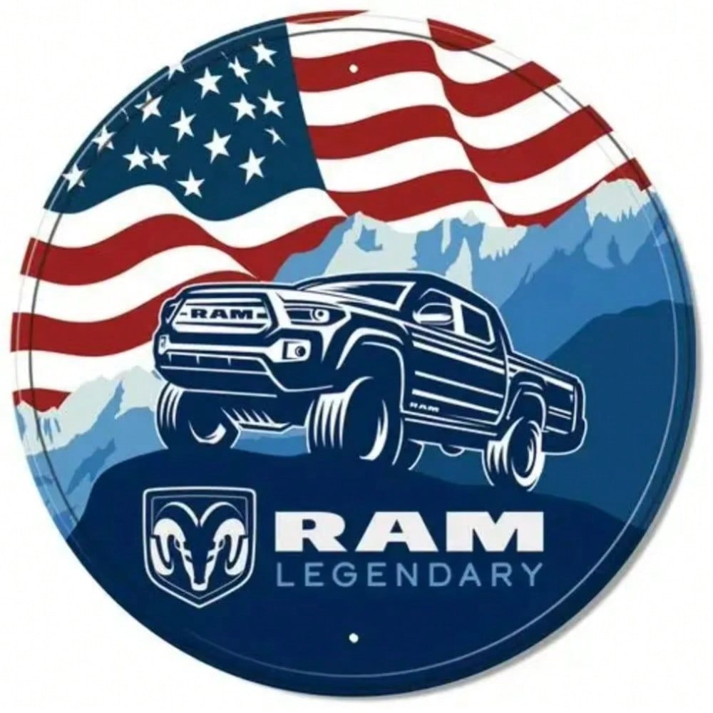 

Жестяная металлическая вывеска RAM Truck Декор для гаража Алюминиевое настенное искусство TYA24751-20X20CM разноцветный