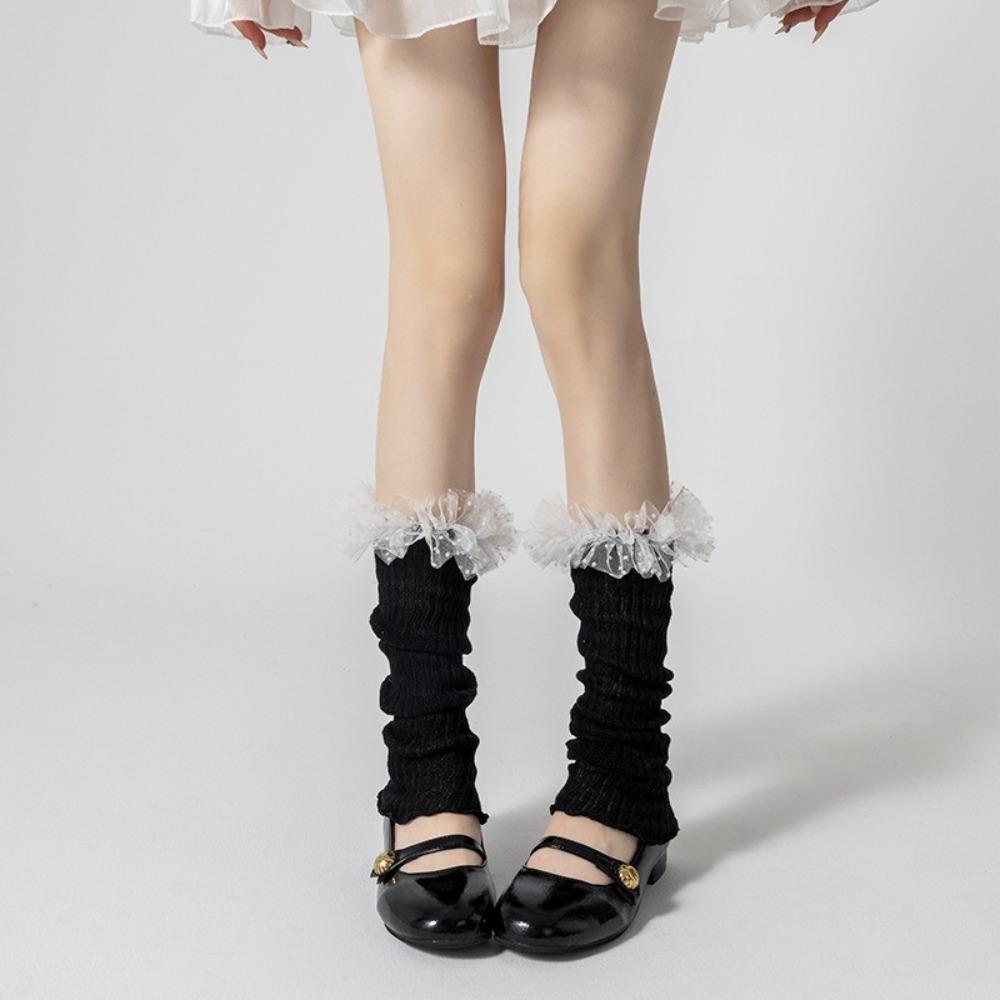 

Y2K Leg Warmers Lolita Pile Sock New Hosiery Girl чорний