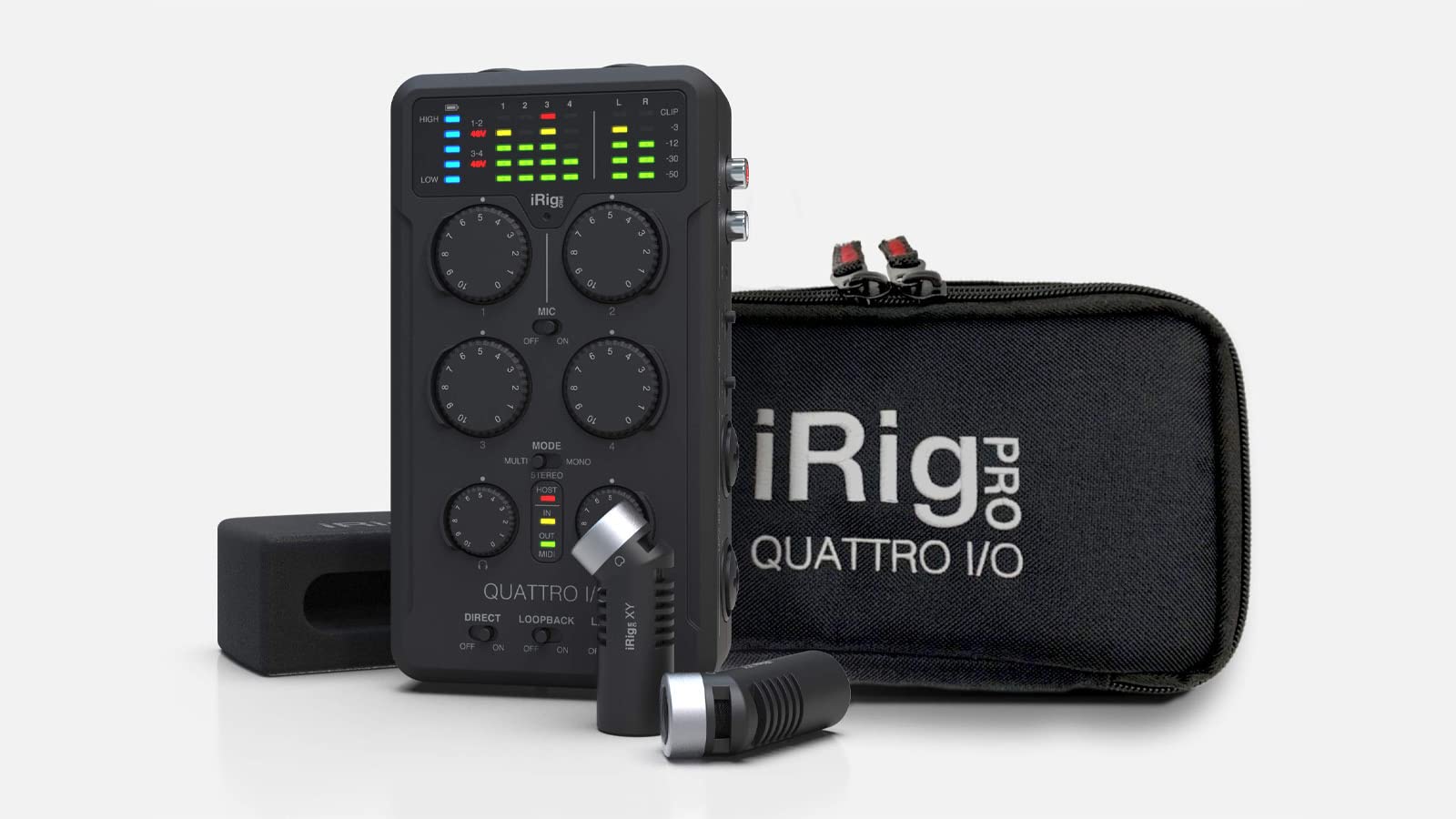 

IK Multimedia iRig Pro Quattro IO Deluxe Portable Audio MIDI Interface 4 IN 2 OUT