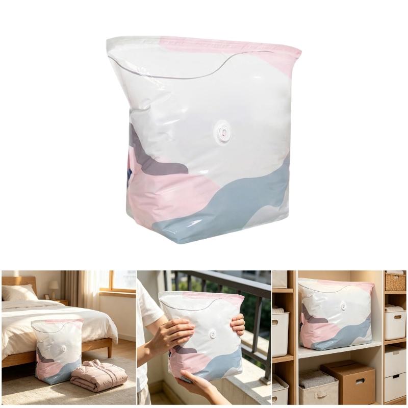 Sealed Vacuum Storage Bags 5 Pack, No-Pump Bags for Clothes, Bedding, Closet Sorting, Moving, Travel and Daily Use