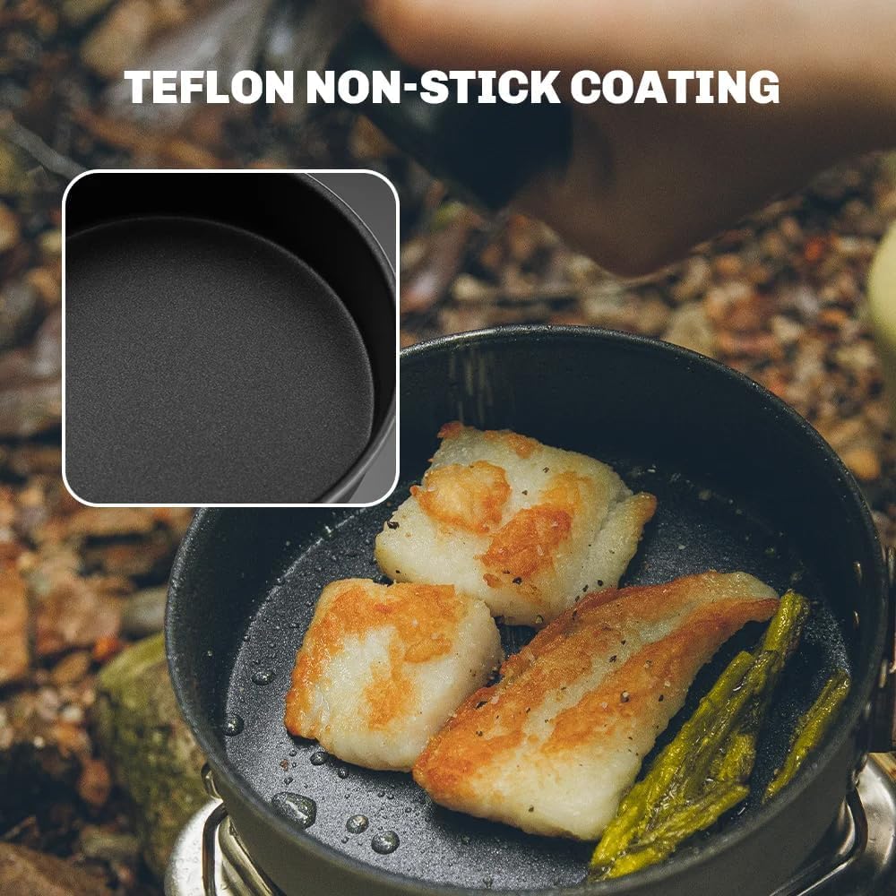 Frost Frypan Camping Frying Lightweight Mini Solo Cooking Utensil Fire-Maple Pan, Aluminum, Non-stick, (150g), Compact, Foldable, Skillet, Pan, Pot,