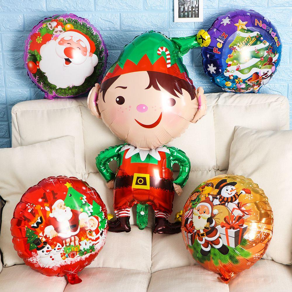 Snowman ChristmasTree Santa Claus Air Balloons Cartoon Balloons Christmas Decorations Aluminum Foil