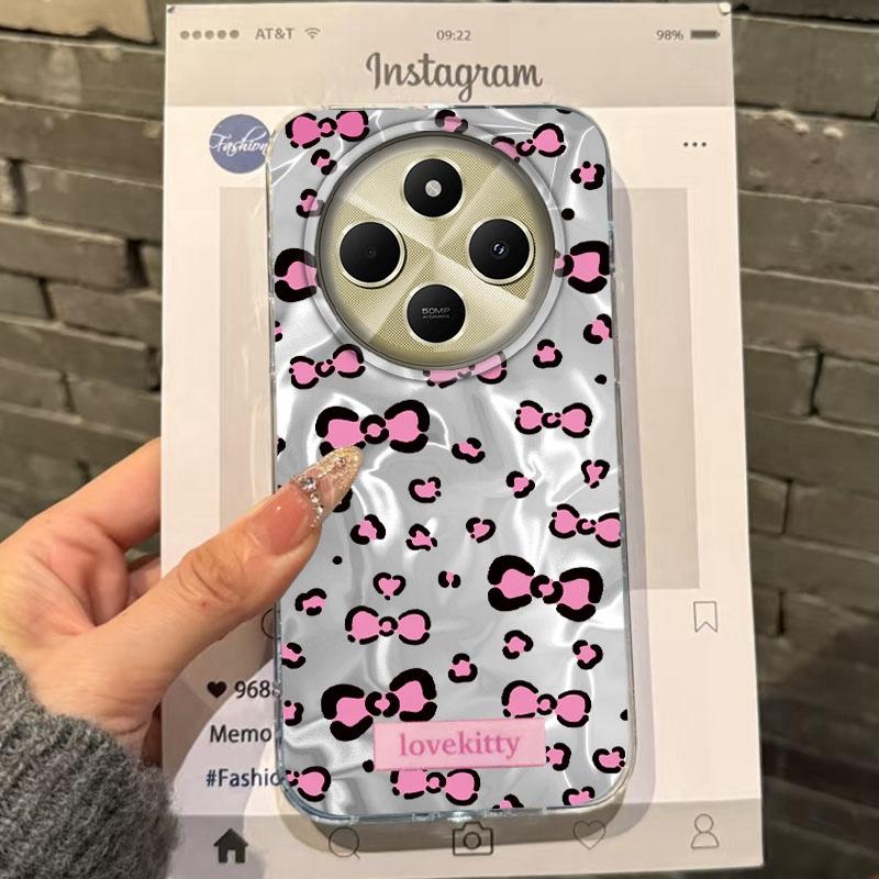Summer Heart Bow Cherry Girls Water Texture Case For Xiaomi Poco X3pro X5 M6 X6 X3 NFC M5s M6 Pro C75 C61 Fundas Cover