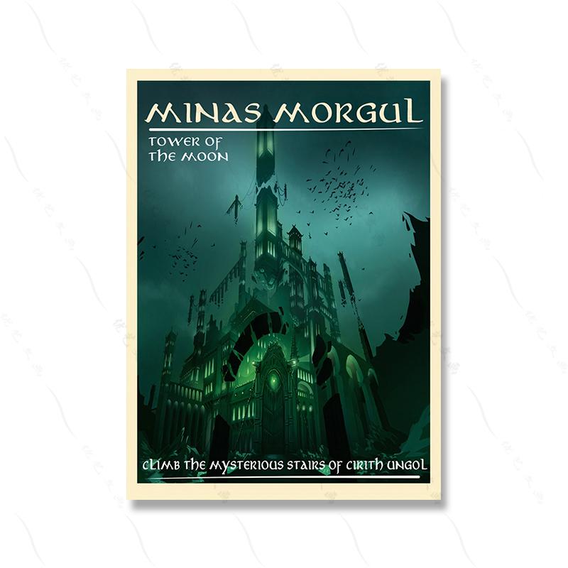 Movie Poster Wall Print Retro Travel Abstract Canvas Vintage Film Middle Earth Landscape Tolkien Painting Kid Room Home Decor