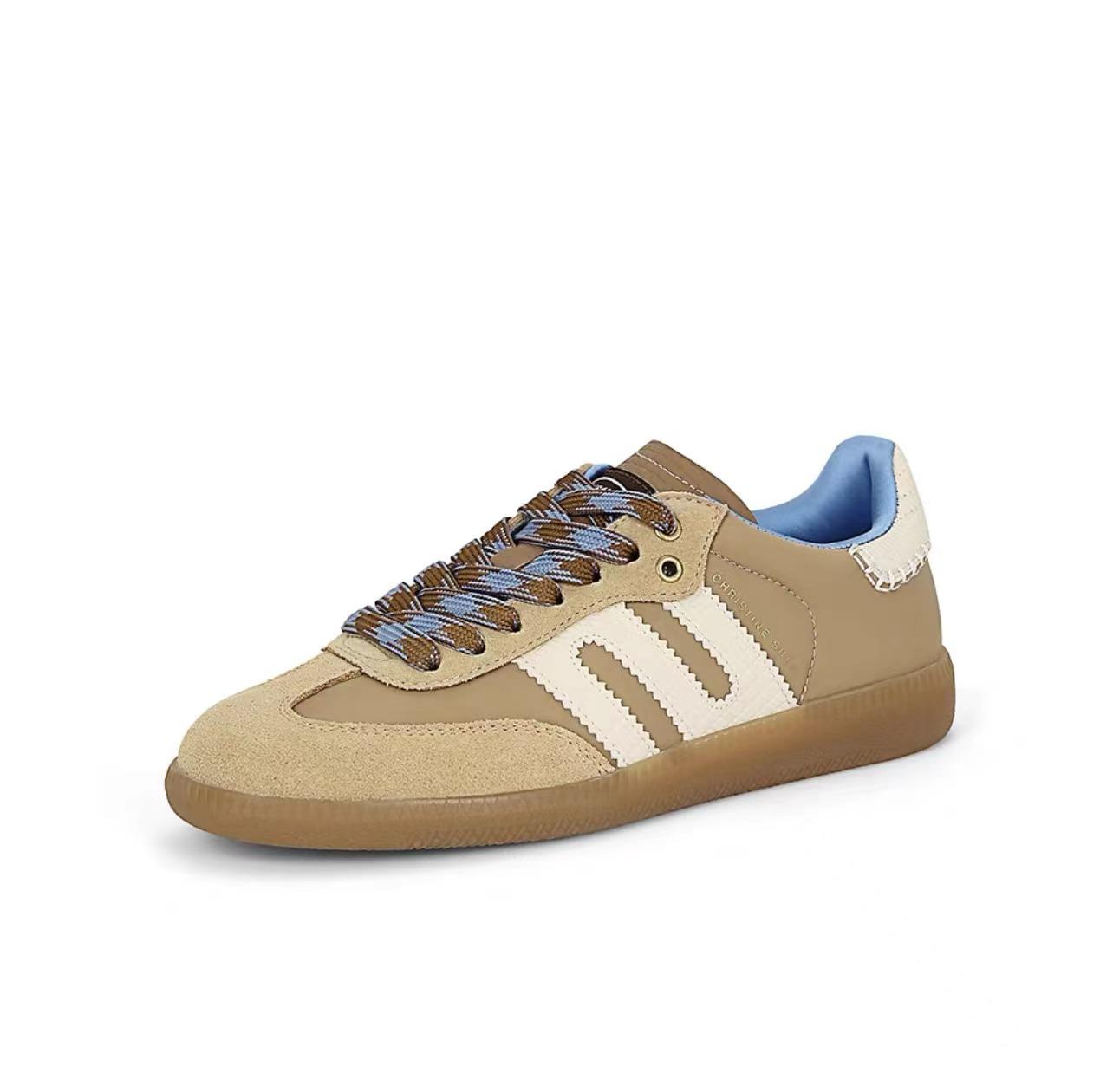 

Женские повседневные кроссовки Sheii Su Yinyin из кожи в стиле ретро с цветными блоками 37 коричневый