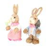 2PCS Easter Bunny Ornament Cute Rustic Simulation Rabbit Doll Home Party Supplies 23cm