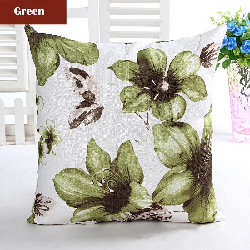 Heißes Slub-Leinen Floral Kissenbezug Handbemalte Blumen Bäume Kissenbezug Modern Dekorative Wurfkissenbezug für Sofa Auto