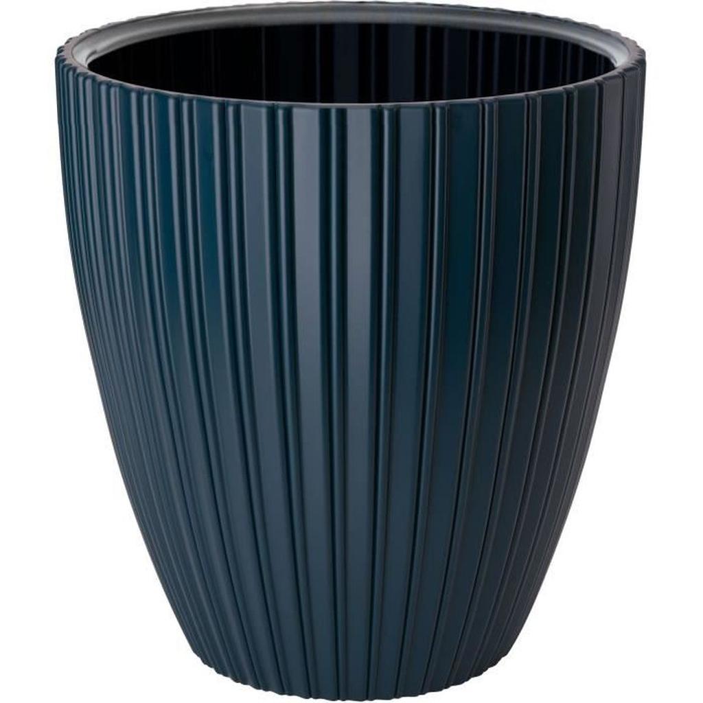 Pot de fleurs - GARDEN ID - Fancy - 40 x 42 cm - Pour jardin, balcons ou intérieurs - Bleu pétrole