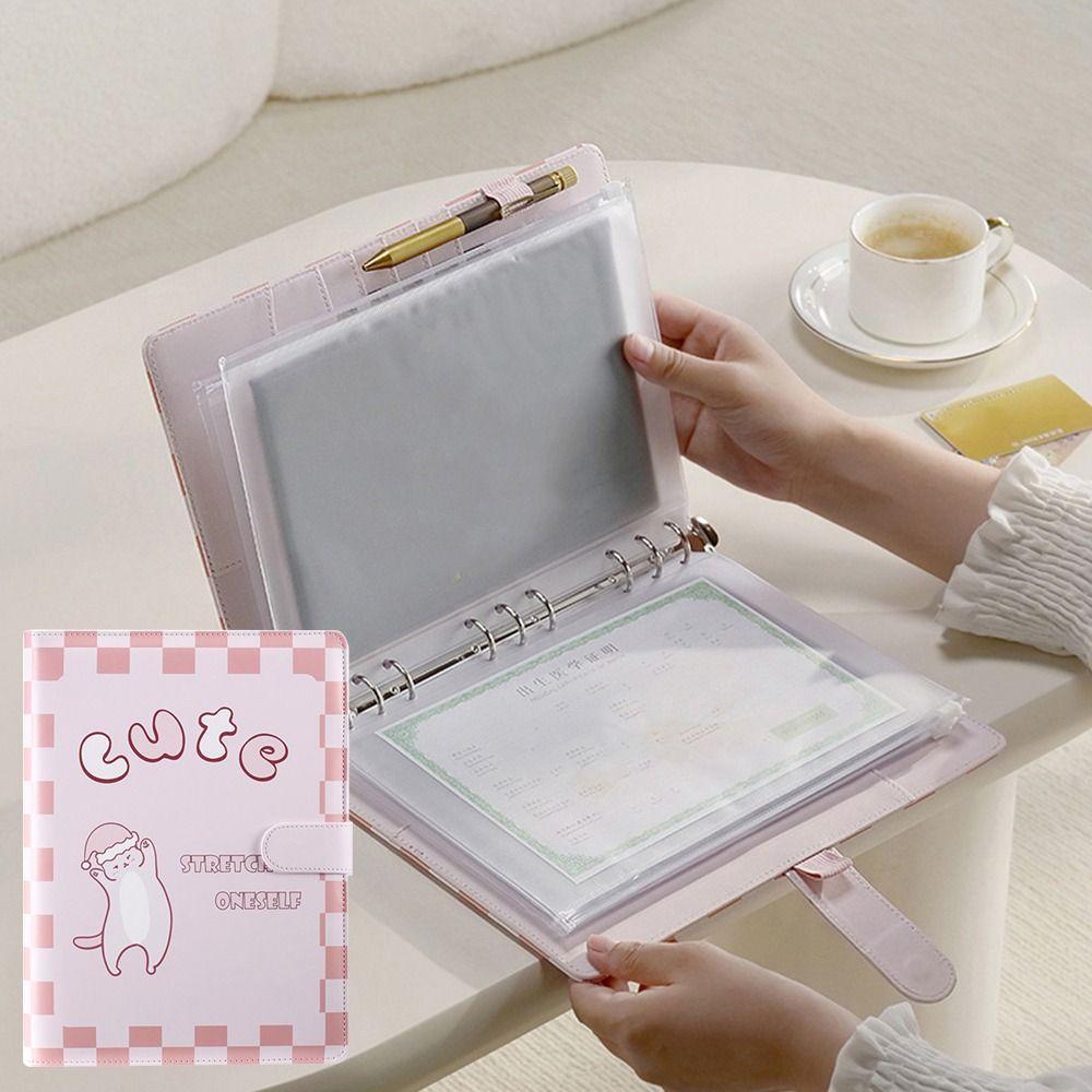 

Органайзер для документов большой емкости из ПВХ-карты, многофункциональный детский органайзер для документов для студентов S розовый