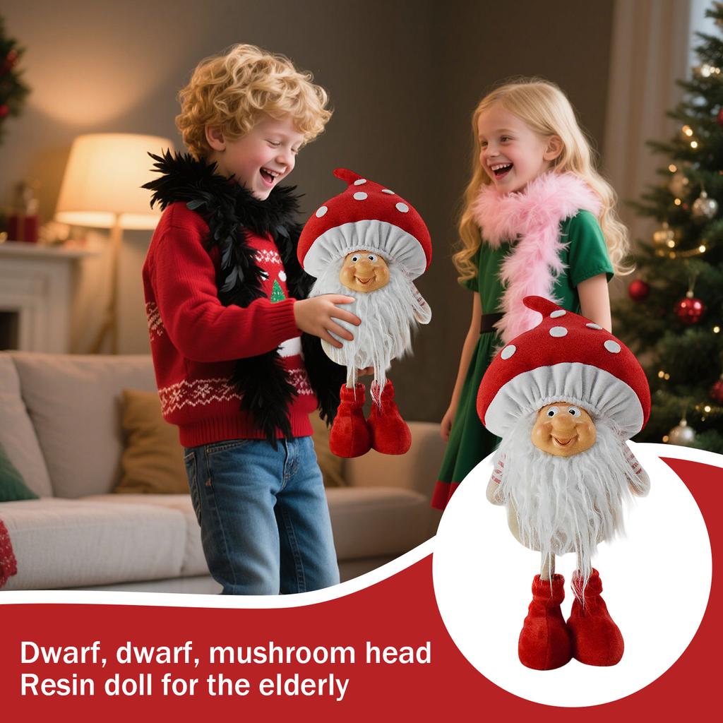 Christmas Decorations, Dwarf Ornaments,  Headed Elderly People, Resin Faced Dolls, Hanging Legs, Finely Decorated Ornaments