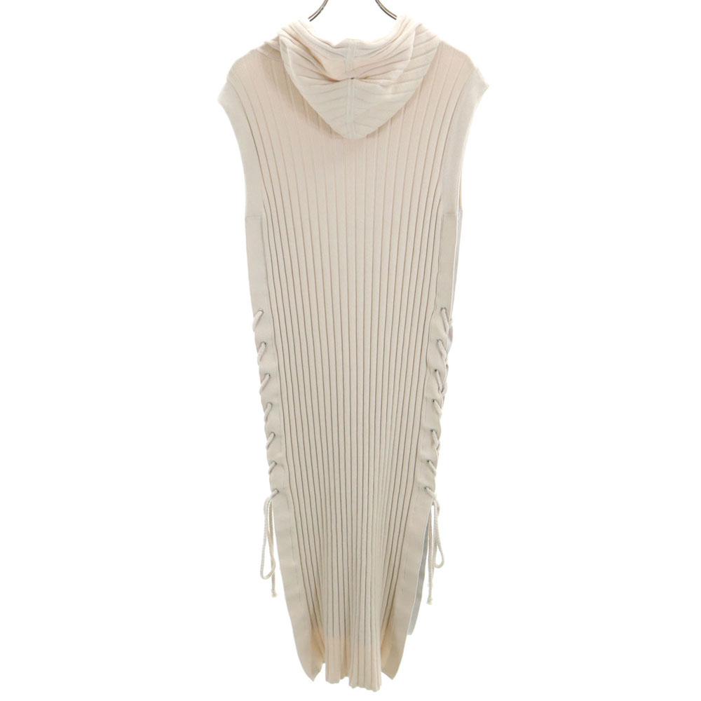 AMERI UNDRESSED Linen Blend No Sleeve Rib Knit Long Dress Beige Women Used