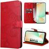 Case - Samsung - Galaxy S24 FE - Synthetic Leather - Butterflies - Red