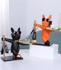 Nordic Dog Statue Frenchie House Keeper Fancy Bulldog with Tray and Rack Office desk Home Decoration Luxury Animal Sculptures
