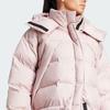 adidas X Stella McCartney Giacca Imbottita Media Lunghezza con Stampa Lettere Antivento Impermeabile Sportiva Ampia Cappotto con Cappuccio Giacca Donna Rosa IT5745