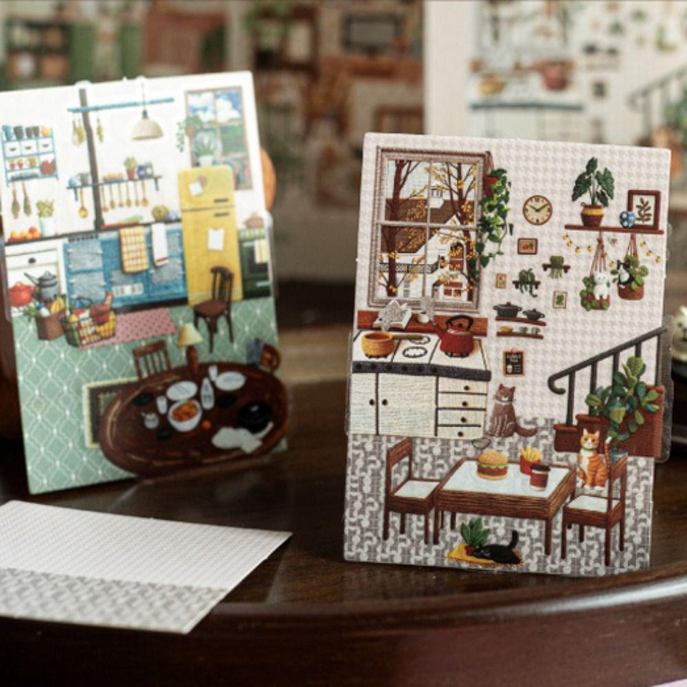 3D 3D Landscape Sticker 4 Themes Miniature Scene Collage  Decompress