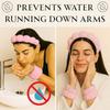 Fluffy Face Washing Headband, Women's Skin Care Face Washing Headband, Terry Cloth Headband and Wristband (Pink)