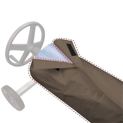 Solar Blanket Cover Waterproof Dustproof Anti-UV Solar Reel Protective Cover with Hook & Loop for 16-24ft Wide Swimming Pool