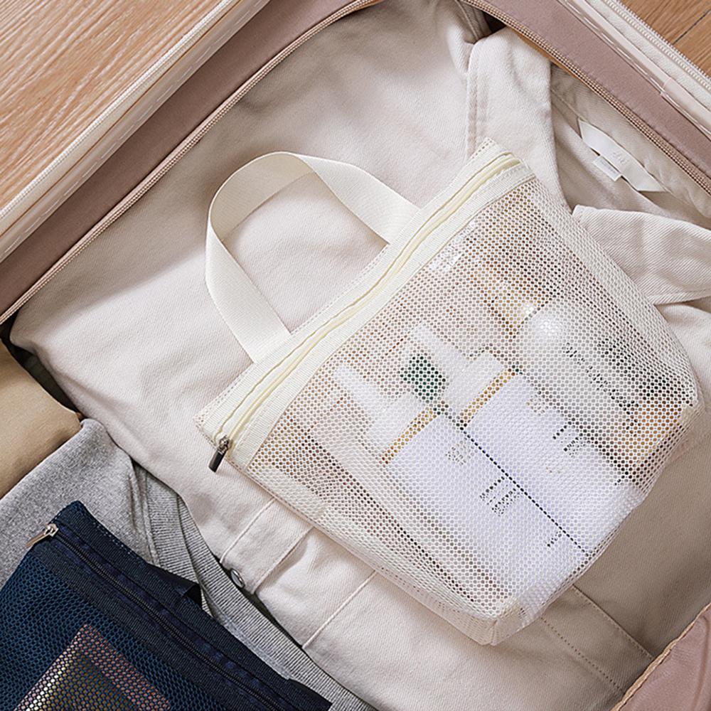 Mesh Makeup Toiletry Storage Bags Handbags Portable Travel Washing Body Shower Tools Organizer Hanging Cosmetic Organizer Pouch
