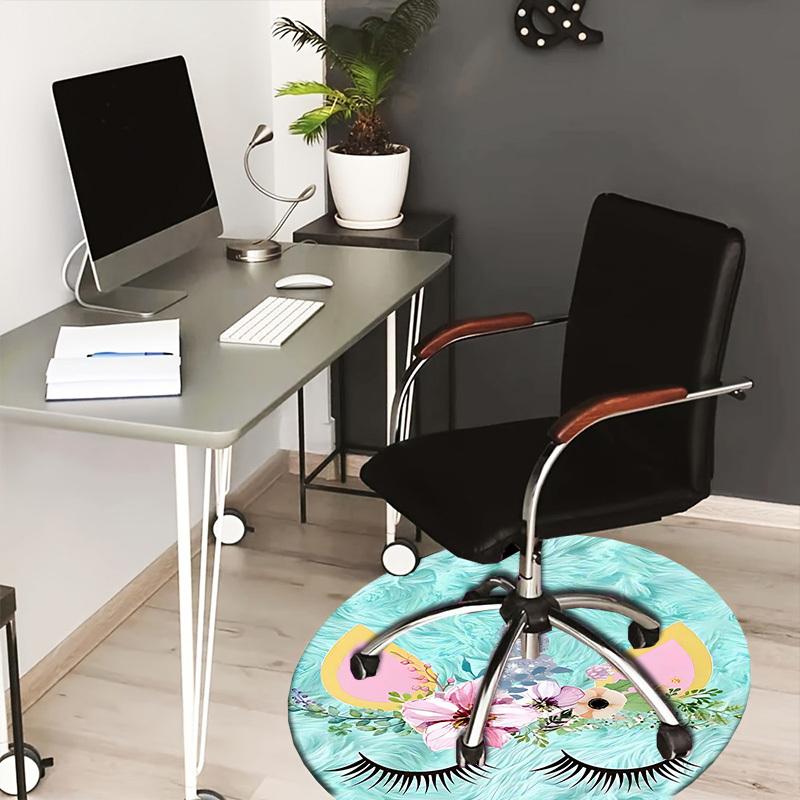 

1PC Unicorn Flowers Non-Slip Floor Round carpet, Office, family, bedroom, Large Area Rug Indoor Rugs, Vibrant Colors-Z0490 80cm by 80cm