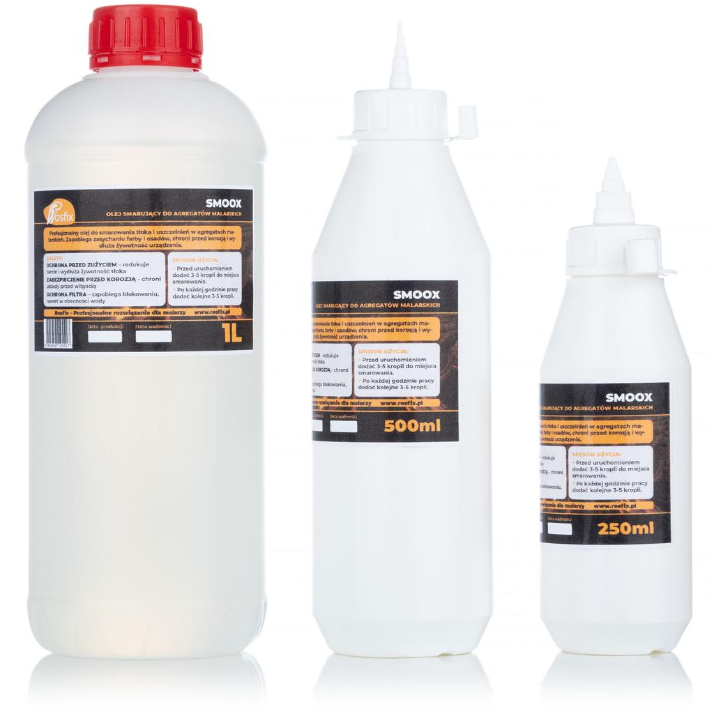 Rosfix SmooX Olej Smarujący do Agregatów Malarskich – Ochrona Tłoka i Uszczelnień | Pojemność 1L | Skuteczna Ochrona przed Korozją