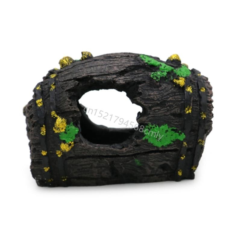 AquaticPet Shelter AntiqueBarrel House Landscape Hideaway Fish Tanks Ornaments 6XDE