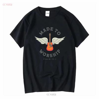 Worship T Shirt Psalm 95 Faith Country Music Christian Trendy Bible Verse Oversized S Long or Short Sleeves Vintage Washed