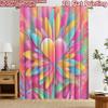 2D Flat Printing 2pcs Curtain Curtain Valentine's Colorful Heart Flower Digital Printed Polyester Drapes Party Decorations Use