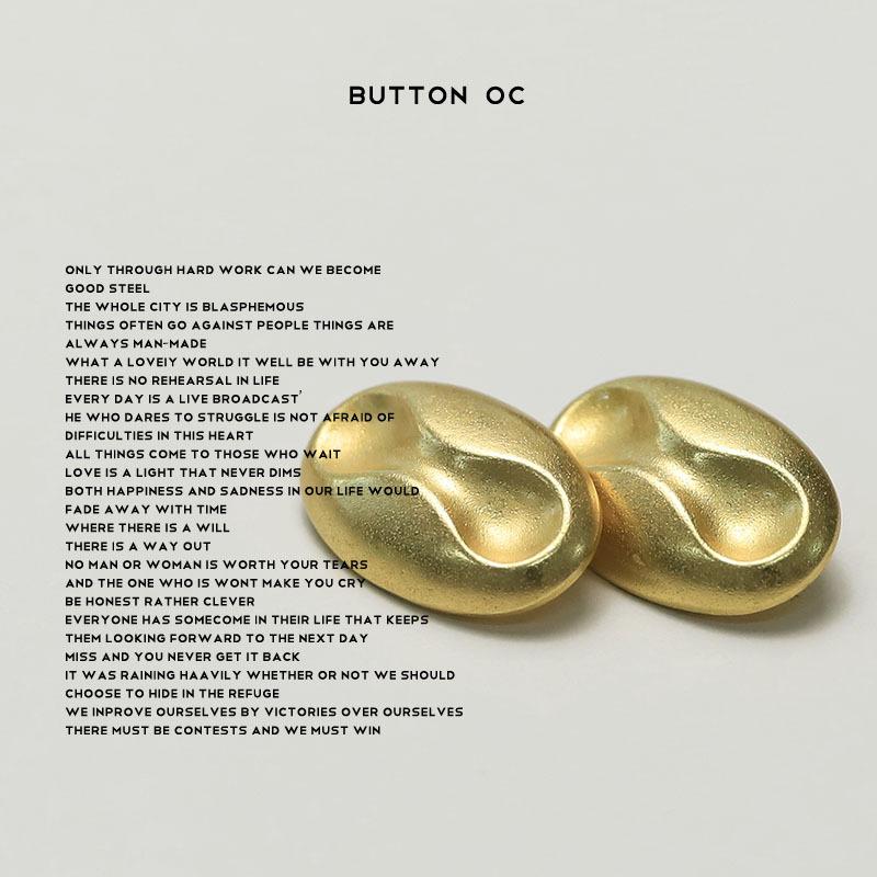 Simple Style Oval Metal Button Double-Sided Nylon Fur Coat Button Jacket Sweater Suit Button