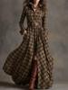 Women's Plus Size French Retro Plaid Slimming Irregular Dress Skirt