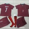 27 Portugal Home Court No. 7 (Red Pants) National Team Football Jersey Children'S Adult Set Size 14-3Xl