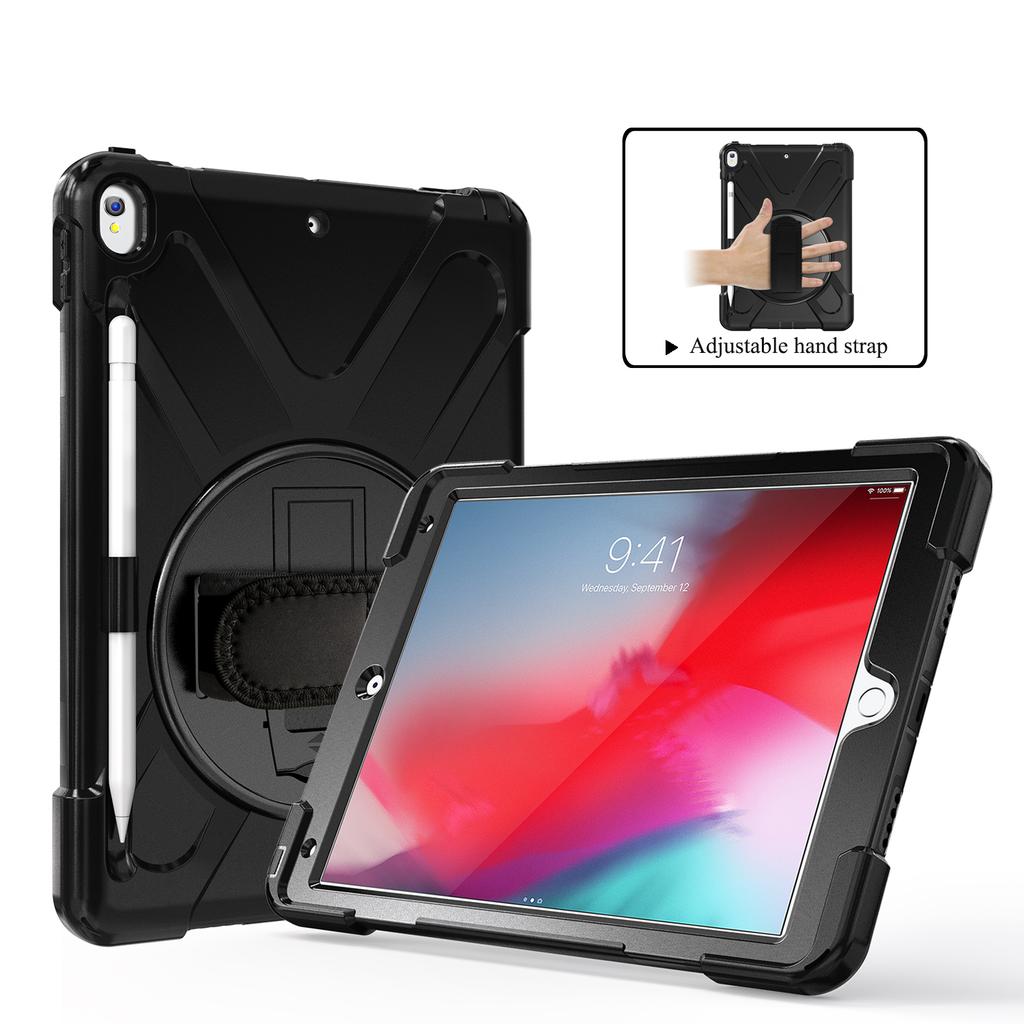 Custodia per Tablet con Cavalletto per iPad Air 3 2019 / Pro 10.5 2017 Cinturino a Mano Portapenne Robusta Armatura Ibrida Antiurto Copertura con Supporto