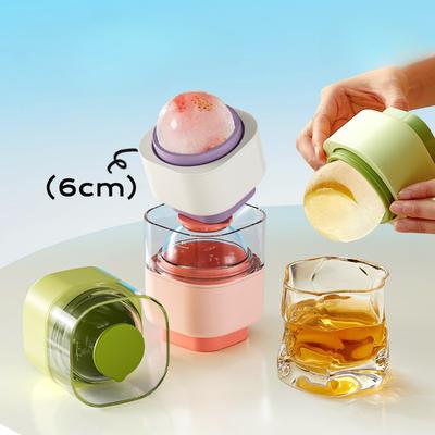 Press A Large Ice Ball To Produce Ice. Silicone Large Ice Cube MoldHousehold Frozen Ice BlockRound Ice Cube Tray