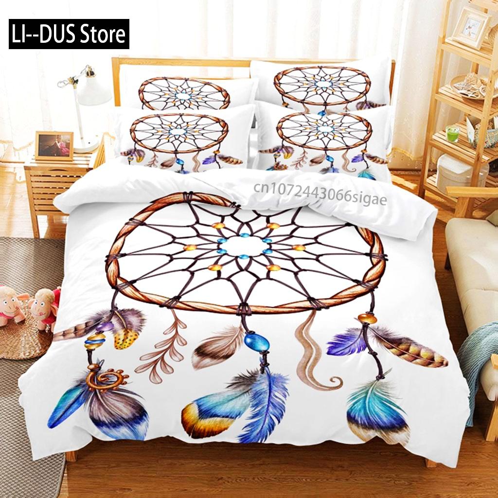 

Comforter Golden Dream Catcher Set 3D Bedding Digital Printing Queen Size Bedding Set Fashion Design Comforter (quilt)-EU Single(135*200cm)3pcs