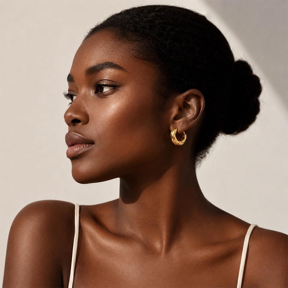 Minimalist Geometric Hoop Earrings With Gold Plating For Women Summer