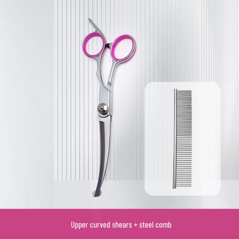 Professional Pet Grooming Scissors for Trimming and Rounding Hair on Dogs and Bichons