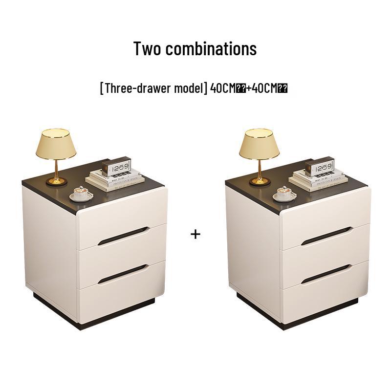 Luxury Nordic Bedside Table with Multi-Layer Shelves and Storage Drawers