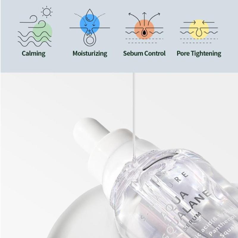 S.NATURE Aqua Squalane Serum 50ml Set – Deep Hydration Serum with Squalane (+ 50ml Refill + Moisturizing Cream 10ml)